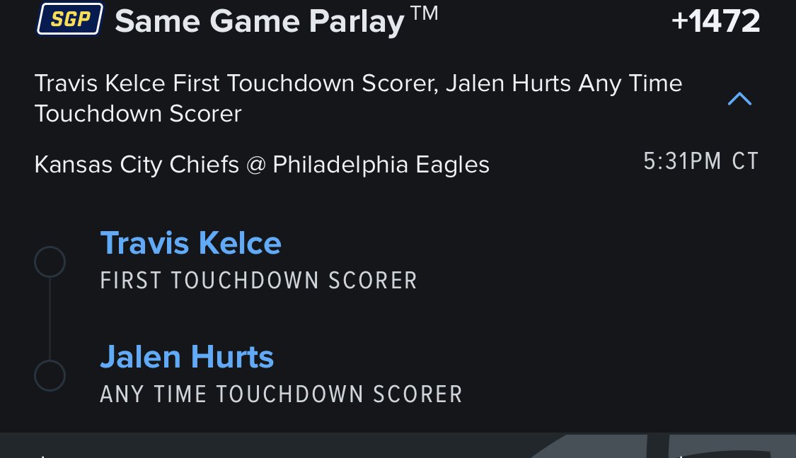 anytimeTDpicks's tweet photo. Last anytime TD parlay of the year #NFL #SuperBowl #GamblingTwiitter #parlay #anytimeTD https://t.co/Ks6c6b2HMn