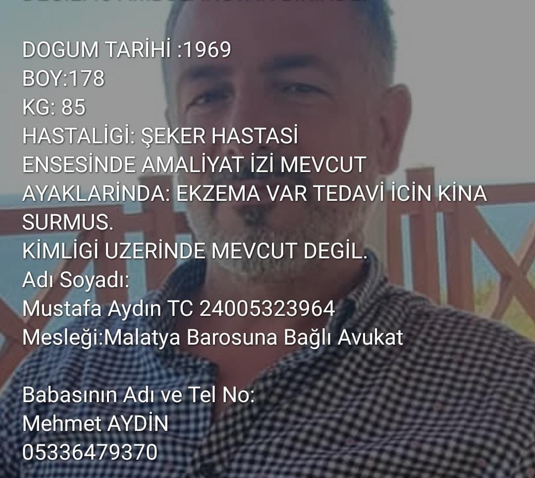 MALATYA'da bulunan Hakimbey Apt. enkazından yaralı olarak çıkarıldığı düşünülen AV.MUSTAFA AYDIN’a ulaşılamıyor. Malatya ve diğer illerin hastanelerinde kaydı yok, üzerinde kimliği yok gören duyan haber verebilir mi?
İrtibat: 0506 653 60 78
#Deprem #rt #acil
Paylaşalım!