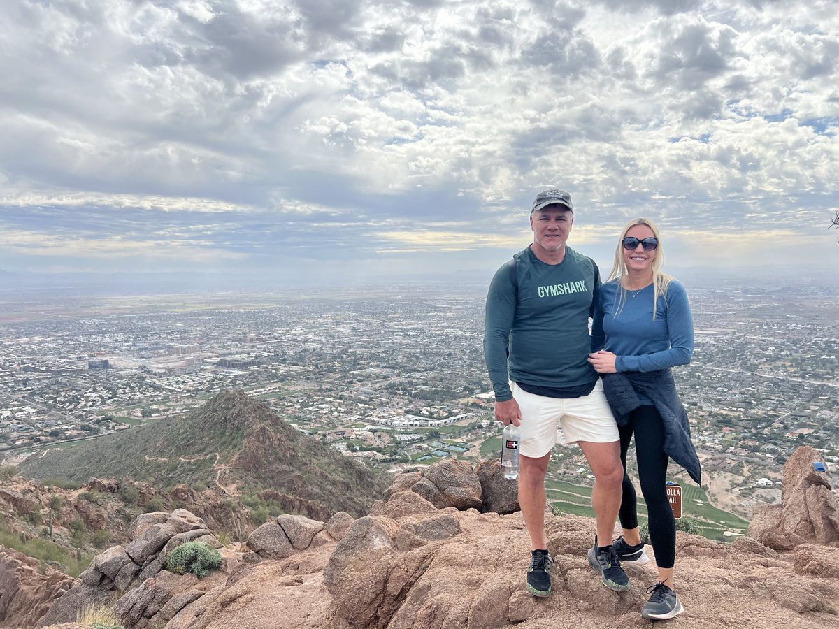 So what do you do Super Bowl Sunday before the big game? Go break a sweat climbing camelback Mountain with my queen! What a view