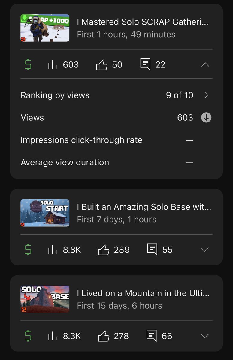 Man, I gotta curb the #YouTube studio app. I was really happy with how this video turned out, and the app here telling me its ass 😅 .. On to the next one I guess