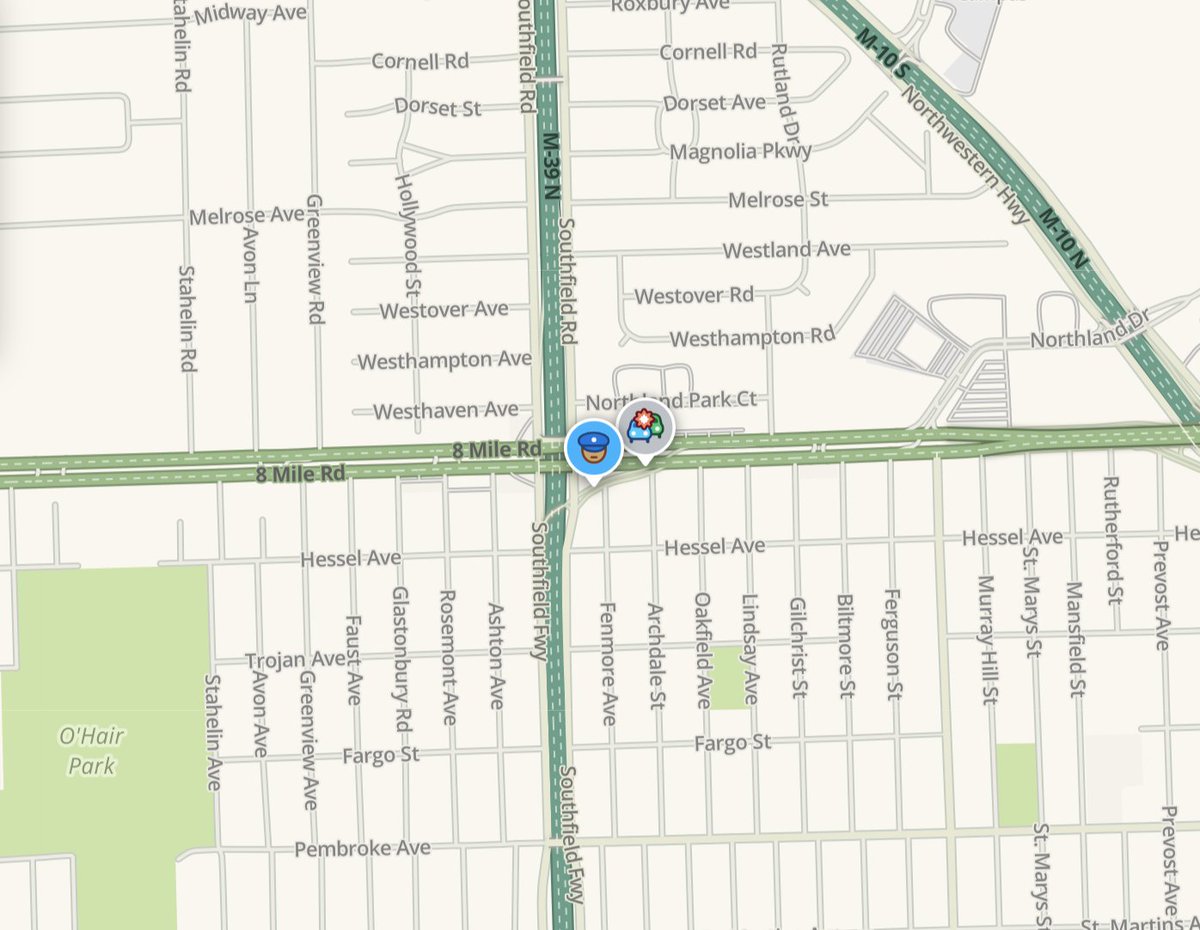 WWJTraffic's tweet photo. #Crash on Circle Dr (the M-39/8 Mile connector)
#Traffic blocked entering SB M-39 and exiting NB M-39
#wwjtraffic #detroitforward @WWJ950 @Audacy @MartyBufalini @waze LIVE>>https://t.co/s9GHhunNse https://t.co/hTO1Uwowqu