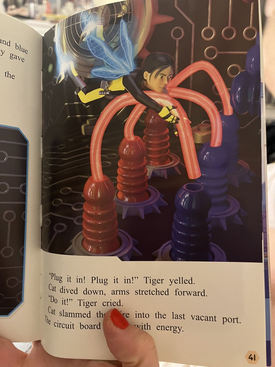 six year old’s school reading book. He’s asking me why i’m laughing.