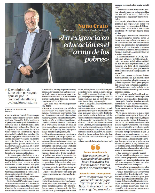 Ahora se sabe que más contenido se traduce en más instrumentos de pensamiento más referencias para poder pensar mejor. La idea de que se puede pensar con poco contenido, es falsa; cuanto más sabemos mejor pensamos <a href="/CratoNuno/">Nuno Crato</a> en abc.es/sociedad/exmin…