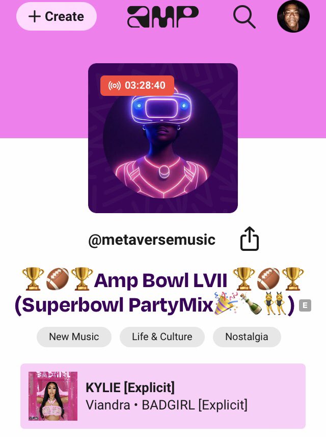 We Live!!!!… Amp Bowl LVII (Superbowl PartyMix🎉🍾👯‍♀️), @onamp Hosted by @serious_lord Follow me to listen! live.onamp.com/fVBvm8Htkxb

Link in bio @metaversetom 
🏆🏈🏆 
Music: @viandradunn 

#atlantamusic #atlmusic #atlantamusicscene #atlmusicscene #partyplaylist #partymix