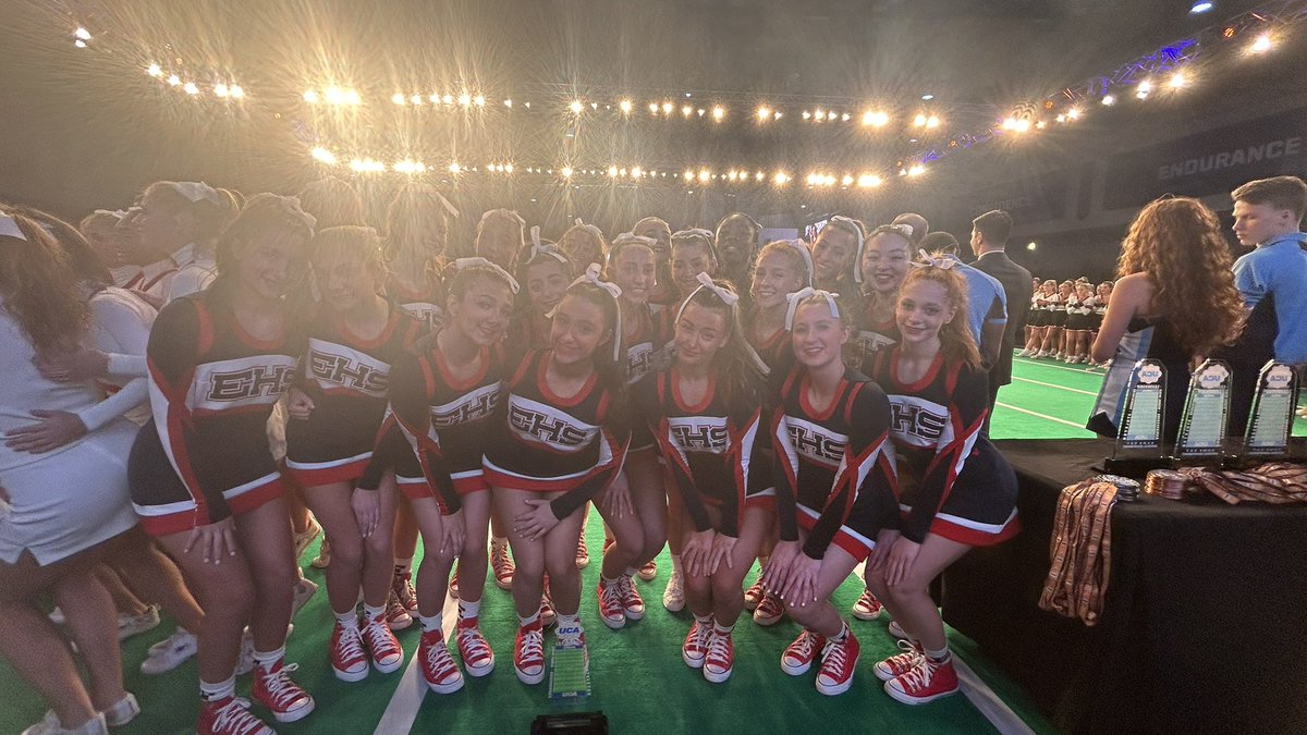 #EHSVC Tied for 6th in the NATION in Small Varsity D2 Game Day! An amazing finals routine &amp; an amazing Nationals journey - we could not be prouder of this team! #FamilyE #dreambelieveachieve #EaglePride #weareeastchester #ucanationals2023