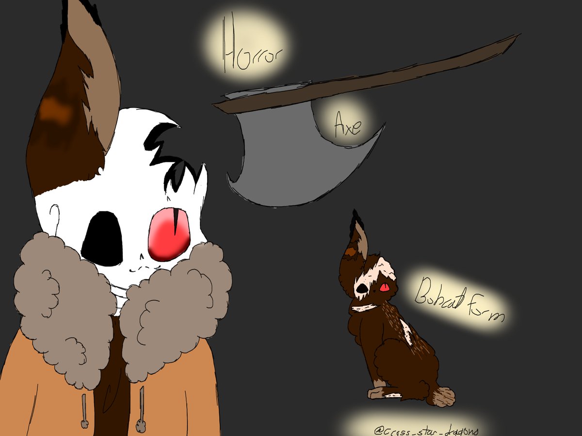 Its the big softie horror I was thinking of makeing him a polor bear but I decided against that and makeing him a bobcat changeling so cat horror boi