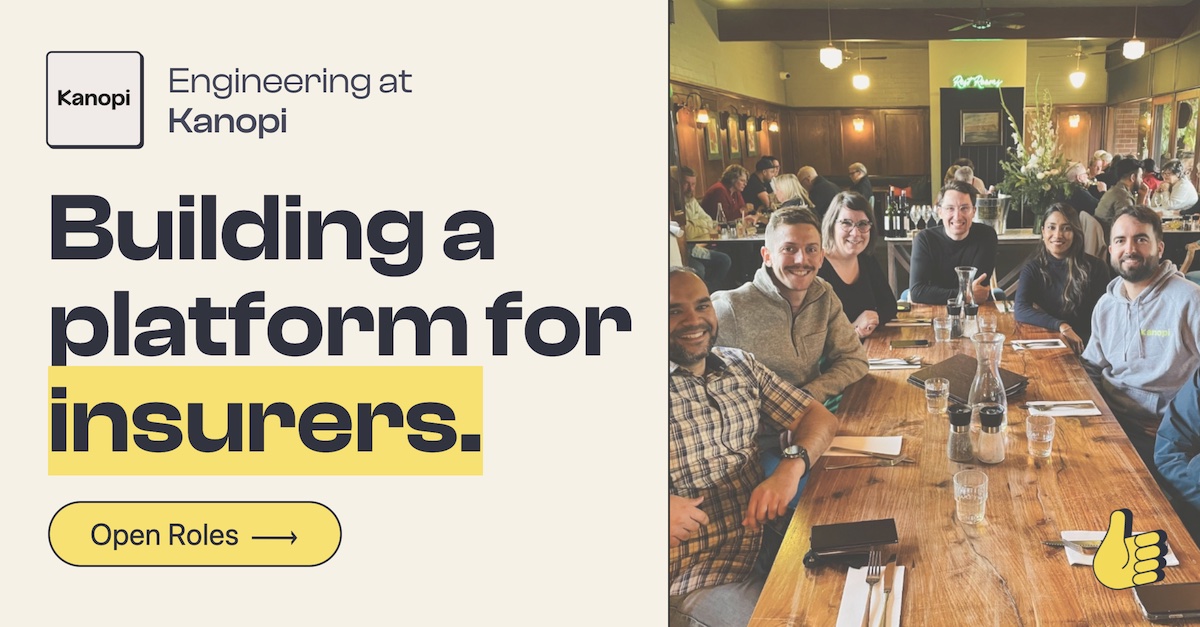 🚨 New team alert 🚨

Psyched to welcome <a href="/KanopiCover/">Kanopi</a> to GoodTeams.

They're a truly flexible engineering team hiring a remote (within AU) full stack engineer role with a full-time or part 👏 time 👏 option 👏!

goodteams.app/teams/kanopi
