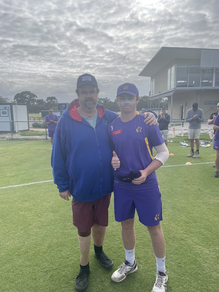 I was lucky enough to say a few words and present Sam Gove his first MPCA purple cap today. Good luck and go well mate #GoPurples 🟣 #CountryWeek