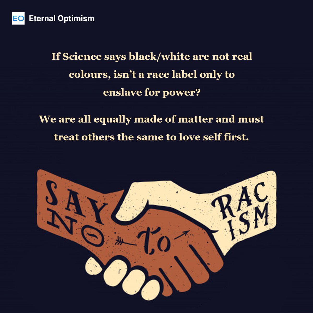 engineer_eo's tweet image. Social Tips: 
A person is either lighter, darker or about the same complexion as you; not black/white.
#StopDiscrimination #globalcitizens #peace #racism