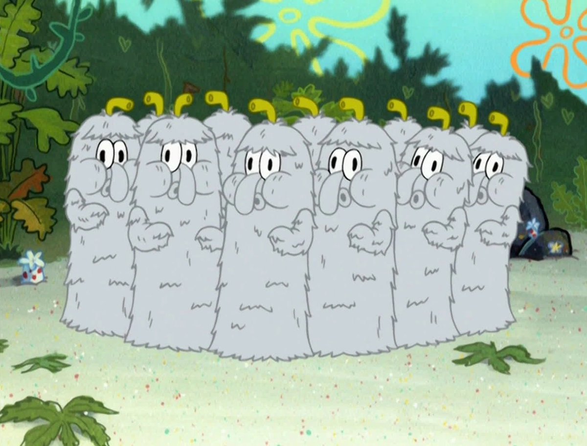 AbbieDuncan8's tweet photo. Why do Rihanna’s dancers look like the thing from this episode of SpongeBob https://t.co/nL8kWNACGE