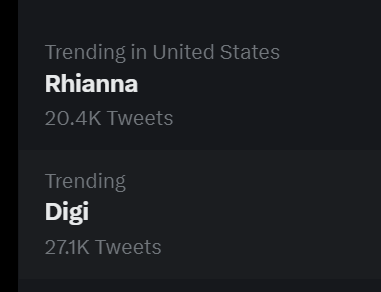 Shilllin's tweet photo. Digi trending harder than Rhianna

Bullish af on NFTs https://t.co/2LHPuFY2TH