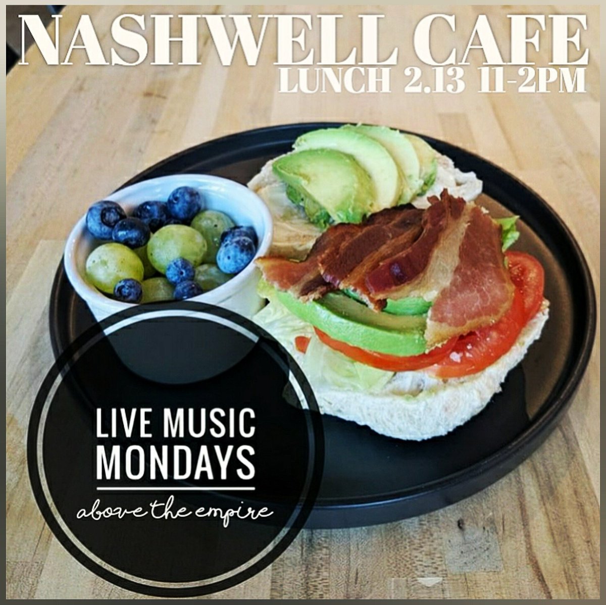 AboveTxEmpire's tweet photo. 🍽 Nashwell Cafe
🎸 Above the Empire
📅 Mon 2.13
🕝 11-2PM
🌎 #abovetheempire
#Lubbock #LubbockTX #LubbockTexas #LBK #LubbockFoodie #localLBK #localLubbock #Lubbocklocal #WestTexas #Texas #TexasTech #Texasmusic #SouthPlains #bakery #coffee #coffeeshop #guitar #art #music https://t.co/We69h8gIY5