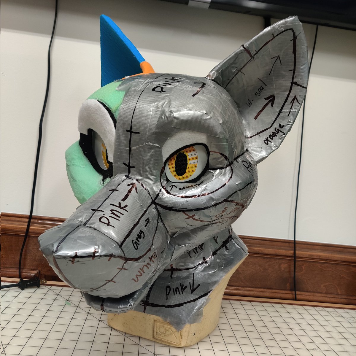 Furitup's tweet photo. Ready to start furring this handsome fella tomorrow 🤩

#fursuitmaker #fursuitmaking #FursuitEveryday #furryfandom #fursuithead #fursuitwip #handmade #fursuitcommission https://t.co/g5rCUuCLyQ