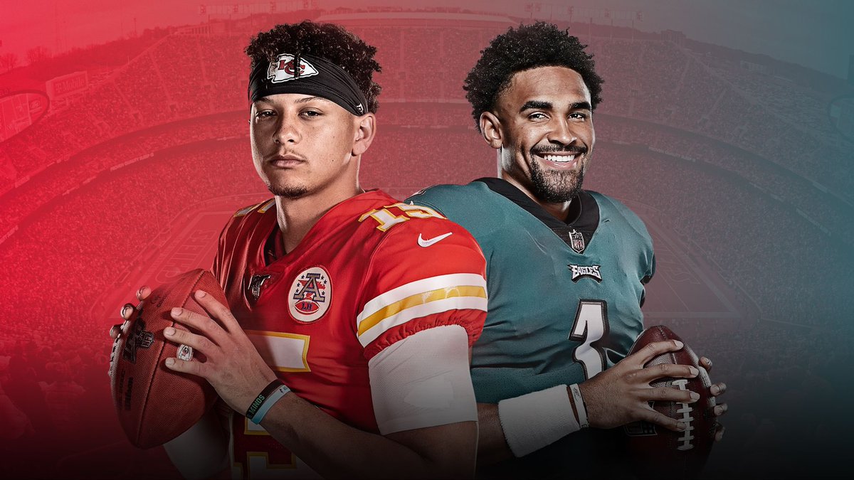 Joycelyn Jones, MSOD (@ms_joycelynj) on Twitter photo Day 12: On this day for the first time in history 2 Black Quarterbacks face each other in the Super Bowl. <a href="/PatrickMahomes/">Patrick Mahomes II</a> of the <a href="/Chiefs/">Kansas City Chiefs</a> and <a href="/JalenHurts/">Jalen Hurts</a> of the <a href="/Eagles/">Philadelphia Eagles</a> Day 12: On this day for the first time in history 2 Black Quarterbacks face each other in the Super Bowl. <a href="/PatrickMahomes/">Patrick Mahomes II</a> of the <a href="/Chiefs/">Kansas City Chiefs</a> and <a href="/JalenHurts/">Jalen Hurts</a> of the <a href="/Eagles/">Philadelphia Eagles</a>