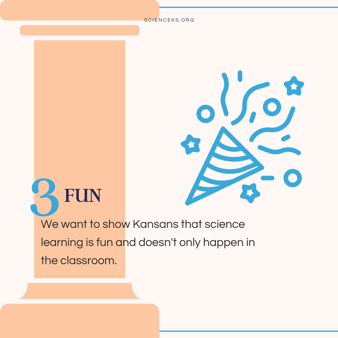 KScienceFest's tweet photo. The Four Pillars of Our Vision:
We envision a Kansas where everyone can access fun STEAM learning experiences co-created with the many communities that make up our wonderful state.
Feel aligned with our cause? Let us know!
#scienceks #kansassciencefestival #steameducation #MHK https://t.co/jhPX6XIwg2