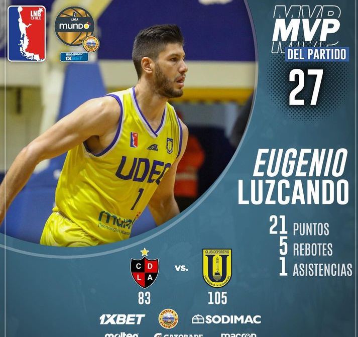 MVP Eugenio Luzcando Bocaz 🇵🇦 19min 21P 5R 1A 3S 27EF 7/10 FG 3/4 3PTS 4/4 FT <a href="/BasketUdeC/">Basket UdeC</a> #Concepcion gano 105-83 <a href="/cd_lasanimas/">CD Las Ánimas</a> 
Luzcando fue lider en puntos, efectividad y robos de su equipo
#LNBChile 🇨🇱
#Panama 🇵🇦
#basketball 🏀
#DaleCampanil
#FAREStats