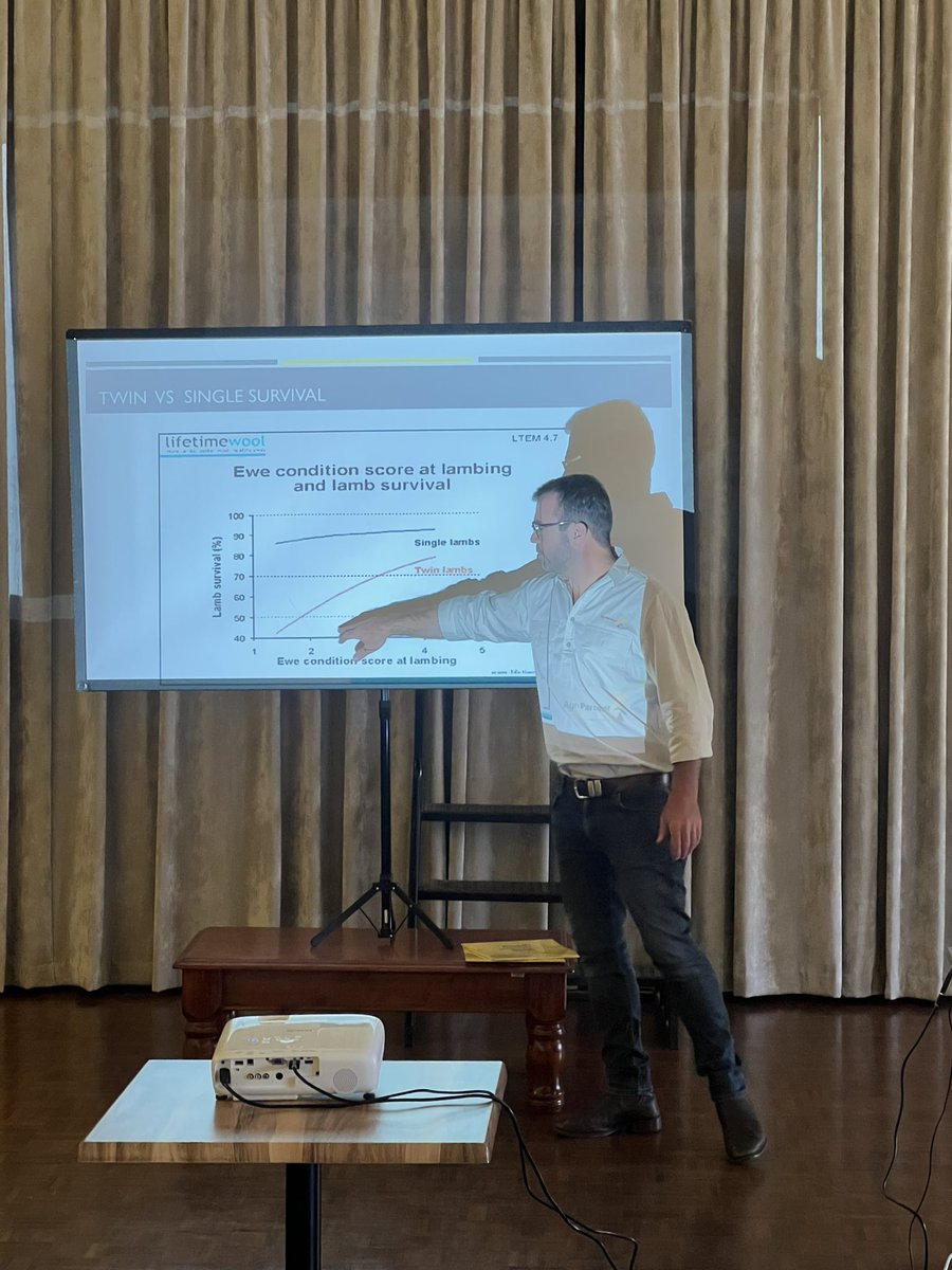 MsfMallee's tweet image. Balranald farmers getting the right info from @hamish_dickson. Workshop providing answers on feed requirements at different times. Balancing act ⚖️of what&apos;s on offer and finding the limiting factor of the ration! 🤔 #MSFProjects #sheepnutrition #feedtest your feeds!