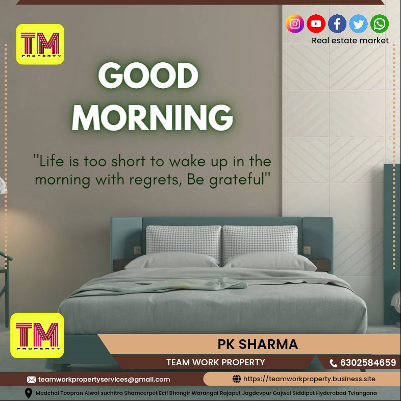 TeamWorkProprty's tweet photo. #RealEstate #property #Telangana #Hyderabad @TeamWorkProprty #DreamMakerTheFinalMission #Berlinwahl2023 #ajarkc #BiggBoss16 #INDvsPAK # https://t.co/N5OQuBRzJj