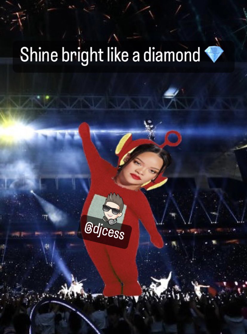 Djcess's tweet photo. @rihanna #HalftimeShow #SuperBowl #Rihanna #RihannaSuperBowl #RihannaReturns https://t.co/fqmB8PnyG7