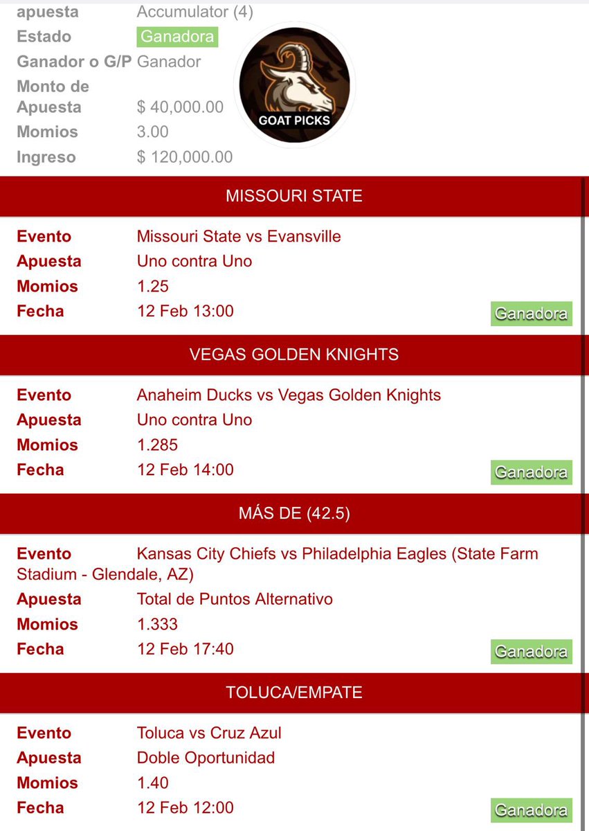 GOAT Picks (Apuestas Deportivas) tweet media