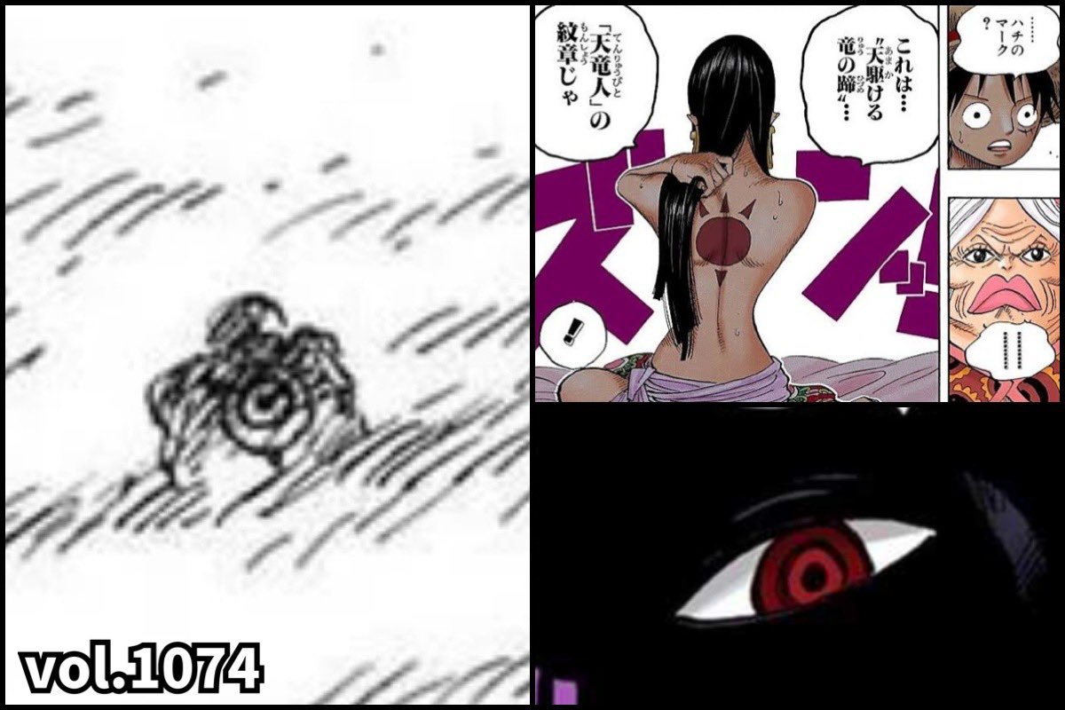 今週のワンピ 幼少期のくまの背中に描かれているマーク…天竜人の紋章 