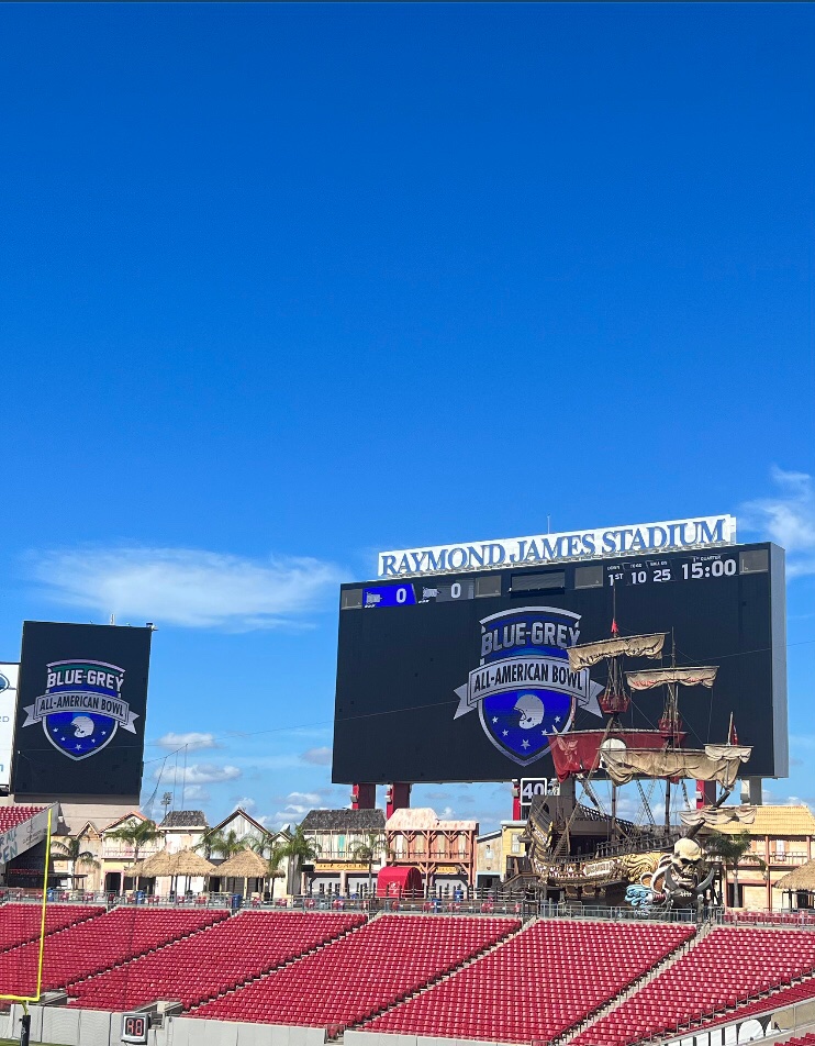 Even though we didn’t get the win, the experience was valuable. Met new players, and coaches who saw your worth at multiple positions. On to the next chapter.  ESPN 3, Raymond James Stadium, &amp; Blue Grey thanks a ton!