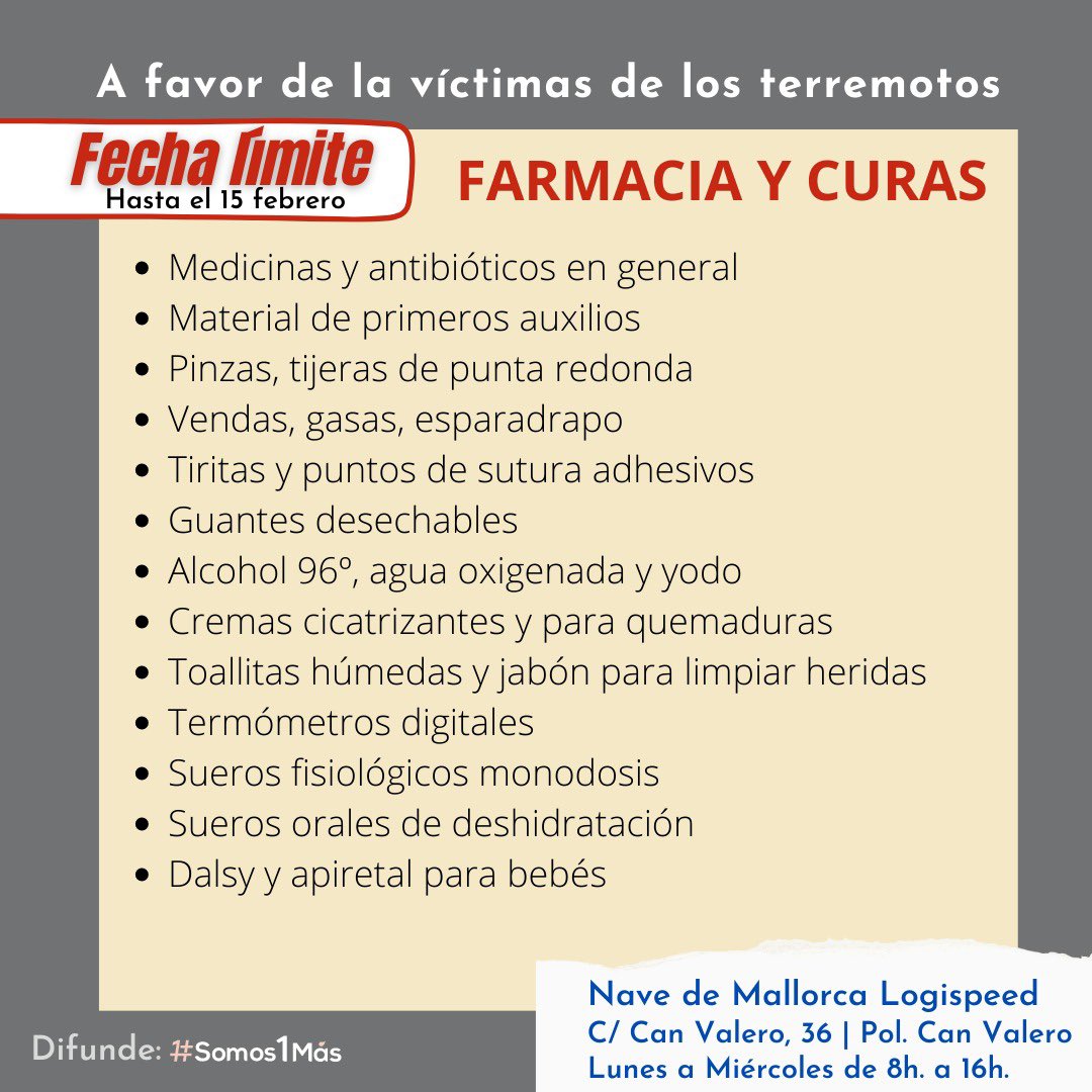 magda_lluis's tweet photo. 🚨MALLORCA, INFORMACIÓN ACTUALIZADA DE LO QUE SE NECESITA 🚨 

DE MOMENTO SE PARA RECOGIDA DE ROPA. https://t.co/FiHAHldtEO