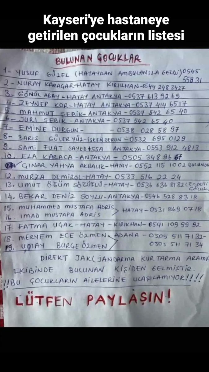 VerimuchComp's tweet photo. @alperkarakoc1 Bu çocukların ismi Kayseri'de bulunan ailesine ulaşılamayan çocuklar listesinde var. Bilginize https://t.co/AwxVOrmf1O