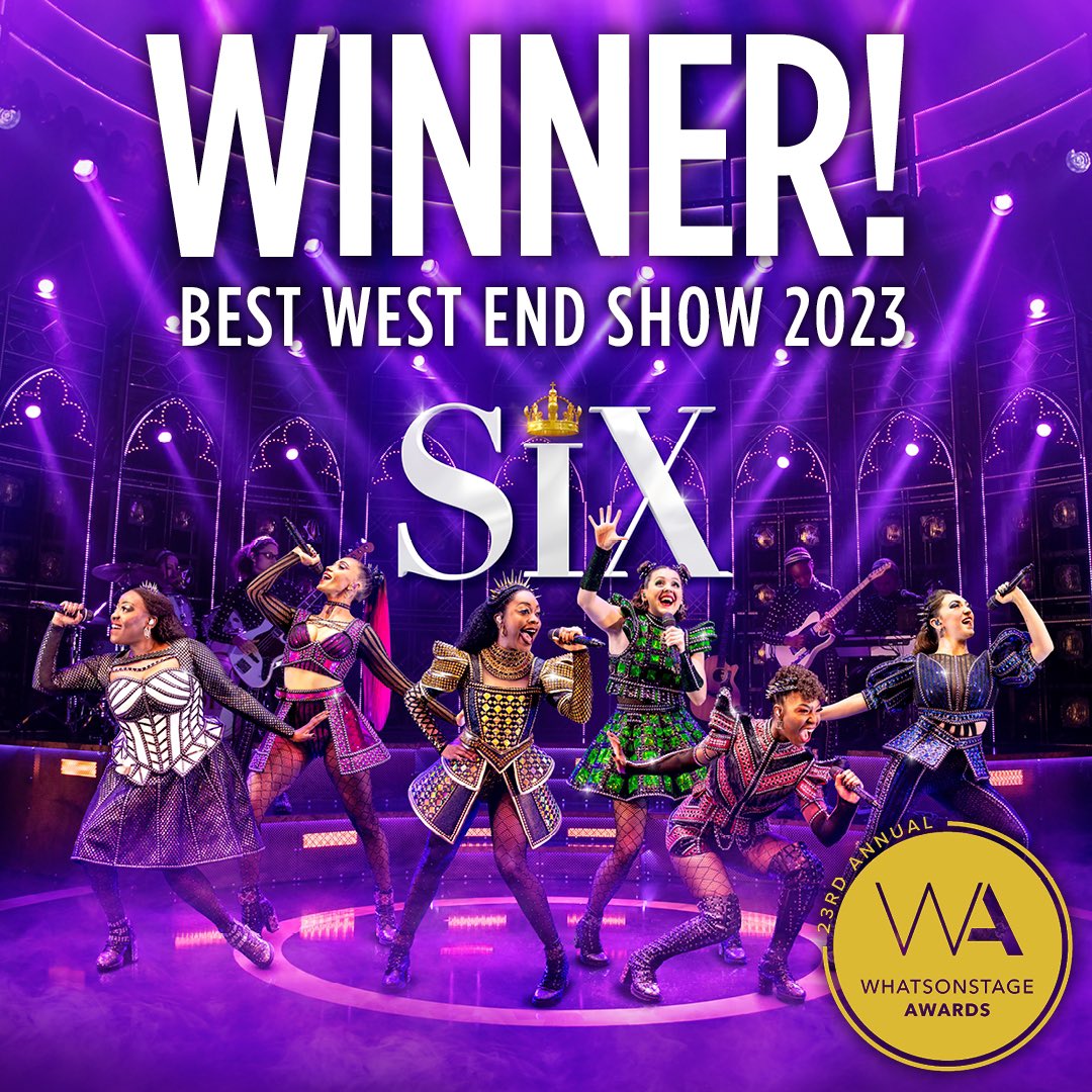 We’re so honoured to be crowned #WhatsOnStageAwards Best West End Show for the second year in a row! 👑 Thank you Queendom for your never ending support!! 😆💜 #WOS #BestWestEndShow @WhatsOnStage