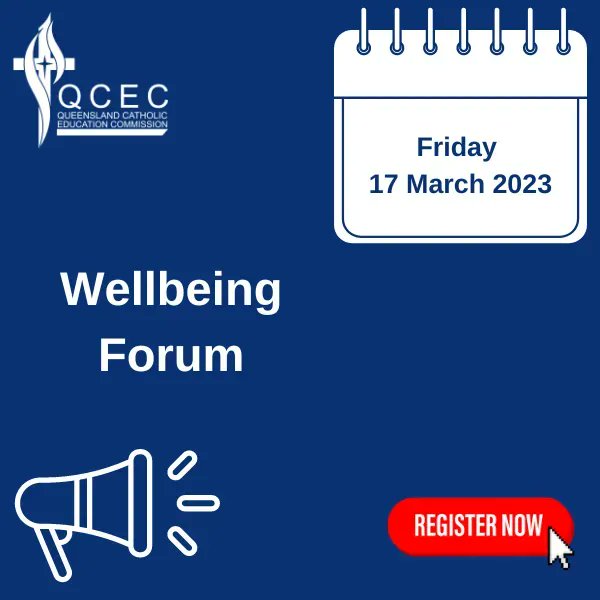 The QCEC Wellbeing Forum will be held on Friday 17 March and will showcase contemporary research and practice with respect to wellbeing. This is a hybrid event with the option to attend online or in-person at the ACU Leadership Centre in Brisbane. Visit: buff.ly/3ZV2kvs