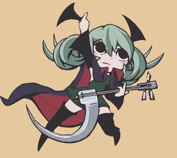 三弦ミクデビル(過去絵)昔は手足を小さく描いてますね… 