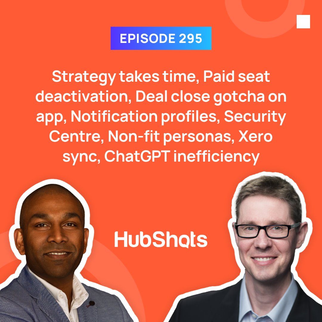 HubShots's tweet image. Check out the latest HubShots Episode 295! 📻

In this episode, Craig and Ian dive into paid seat deactivation, deal close gotcha on app, notification profiles, non-fit personas and more!

Full show notes available at: 
hubs.ly/Q01C1sYC0

#HubShots #HubSpot #Marketing