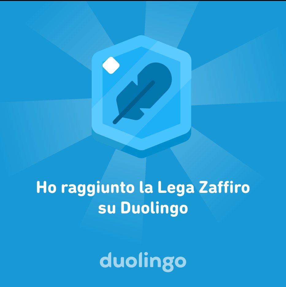 mrtos_79's tweet photo. Ho raggiunto la Lega Zaffiro su Duolingo https://t.co/uXTMtOBpp9