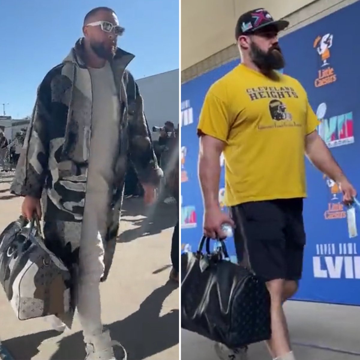 #SBLVII Gameday fits for <a href="/tkelce/">Travis Kelce</a> and <a href="/JasonKelce/">Jason Kelce</a>