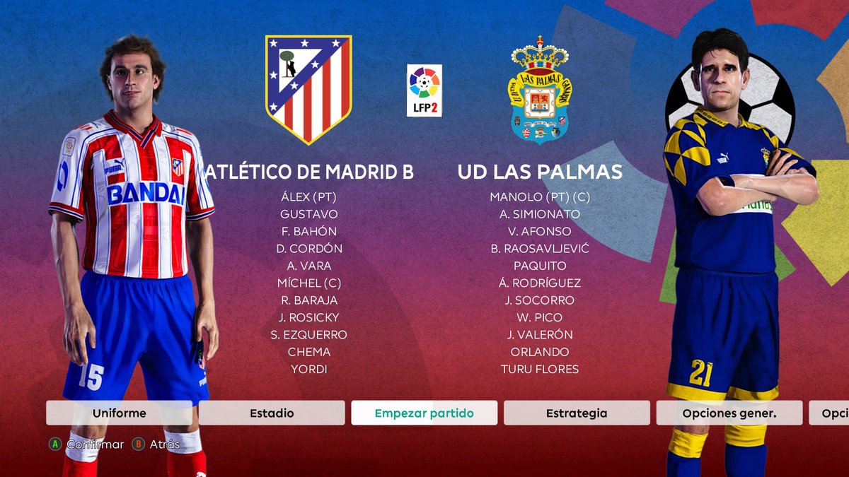 🔝Nuestra Segunda división española 96-97 cuidada al detalle. 

Alguna de las faces que aparecen aquí no de nuestra autoría, por lo que no estarán disponibles en la versión final.