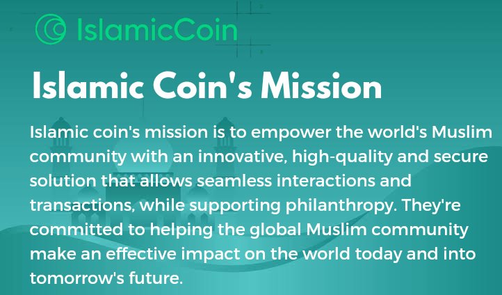 The Mission of <a href="/Islamic_Coin/">ISLM</a> 

It's mission is to empower the world's Muslim community with an innovative, high-quality and secure solution that allows seamless interactions and transactions, while supporting philanthropy. #IslamicUnited #HAQQnetwork #EvergreenDAO