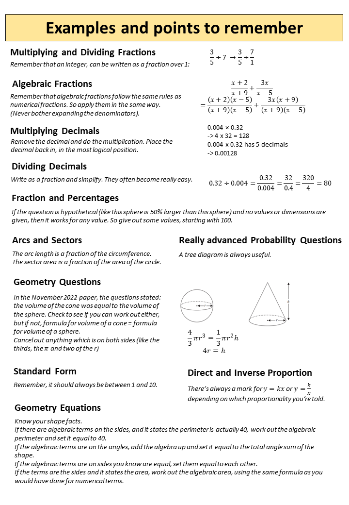 My Year 11s are preparing this week for their Non-Calculator mock examination. So I put together a little revision reminder sheet. If you want to be added to the mailing list, please retweet and DM a request. Working through the backlog of requests atm.