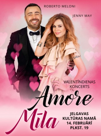 .<a href="/robertomeloni/">Roberto</a> un Jenny May aicina uz romantisku Valentīndienas koncertprogrammu “Amore-Mīla” Jelgavā. Saruna ar mūziķiem "Rīta Panorāmas" izskaņā ap plkst. 8.25.