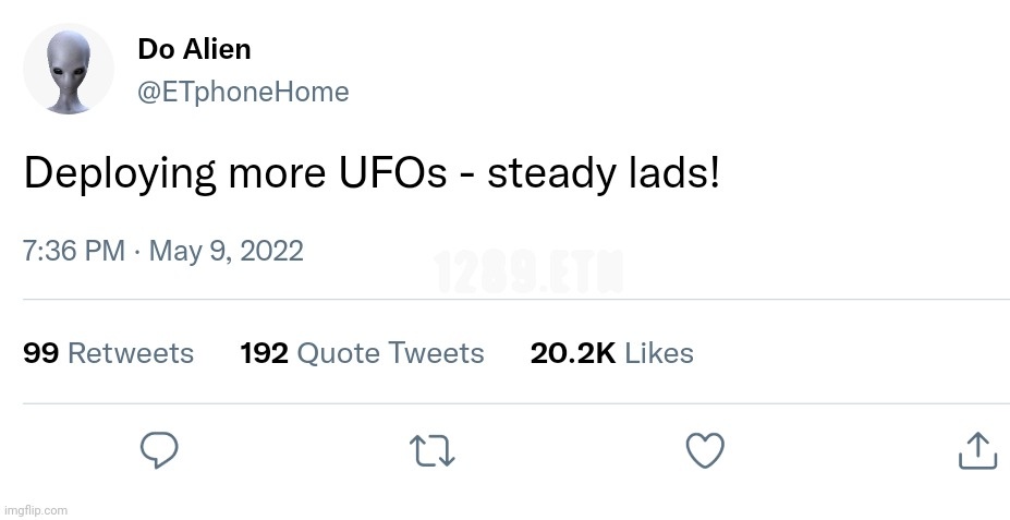 MagnumEth's tweet photo. It's all good my guy 🤣
#cryptomarket #Aliens #sundayvibes #aliengate #Web3 #ETH #UFO #UFOs https://t.co/JwXEfcc0Nc