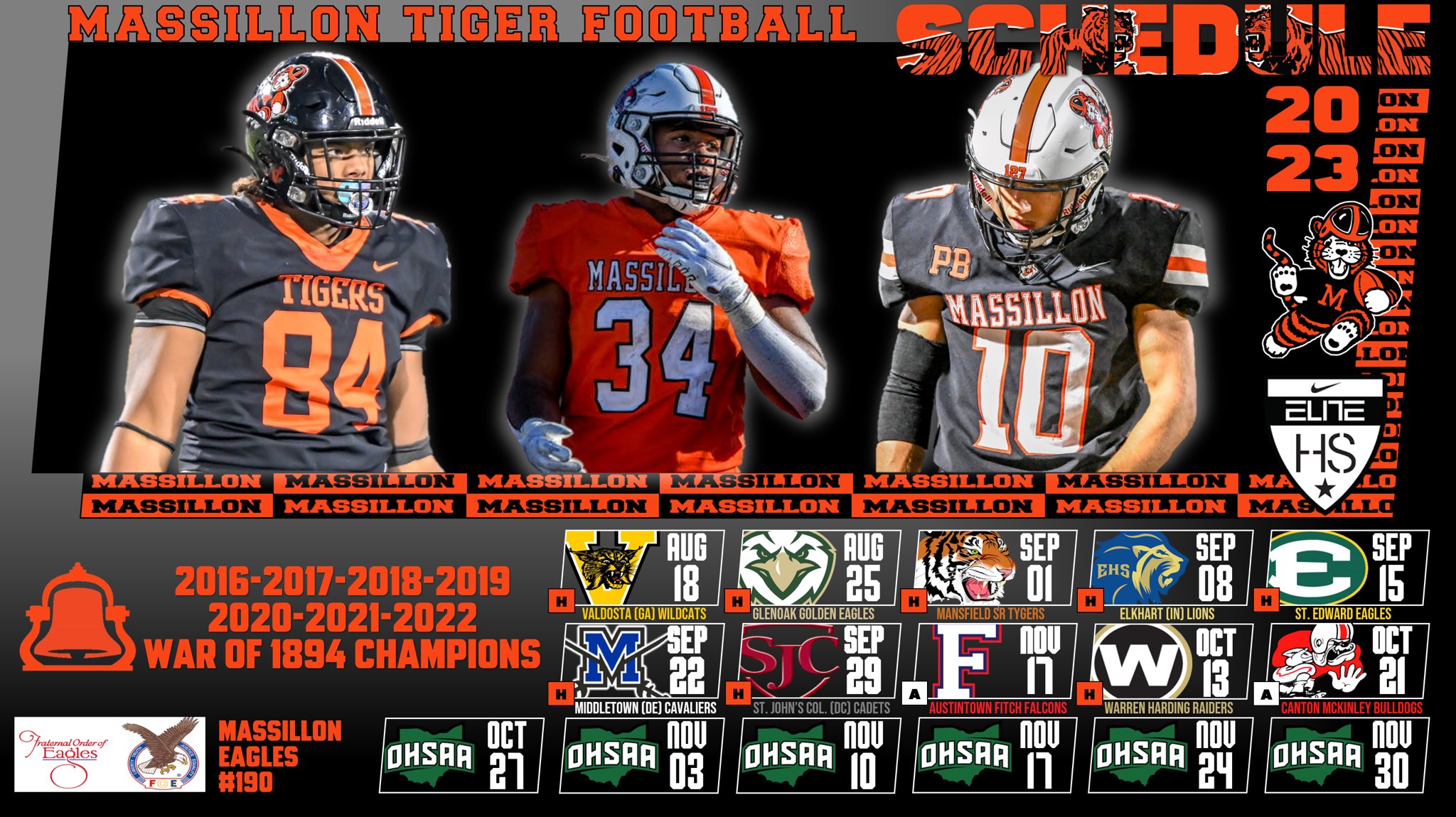 Nate Moore on Twitter "🔥🔥2023 MASSILLON TIGER FOOTBALL Schedule