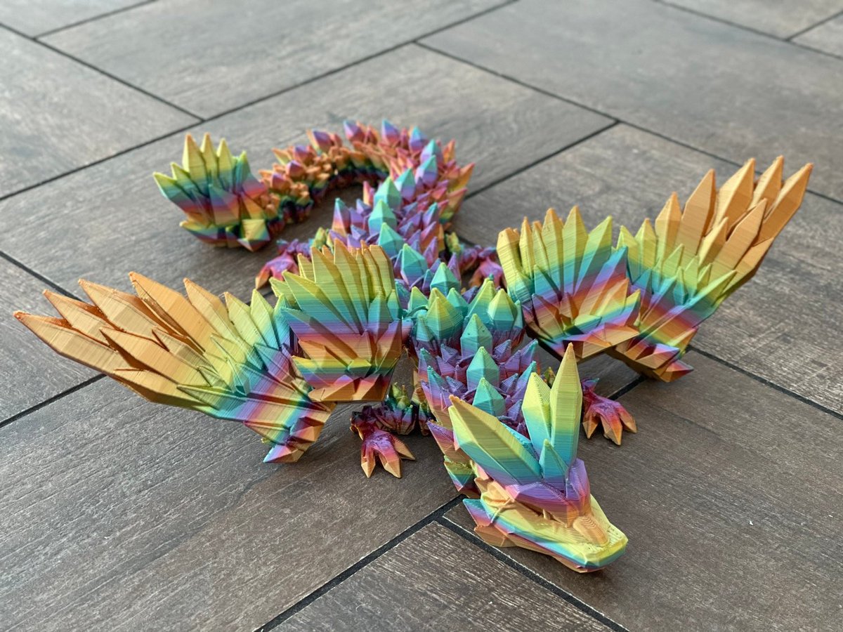 JR3dpconcepts's tweet photo. Excited to share the latest addition to my #etsy shop: Articulated Flexi Crystal Wing Dragon 🐉  https://t.co/ai4JZJJy6x https://t.co/VrmJmNBmSO