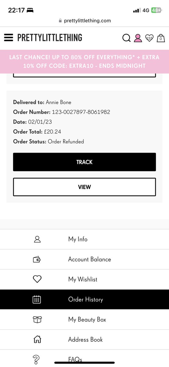 amb220678's tweet photo. @OfficialPLT_CS this says refunded but it hasn’t gone into my account still - pls could you look into this xx https://t.co/JuEtFWHQuF