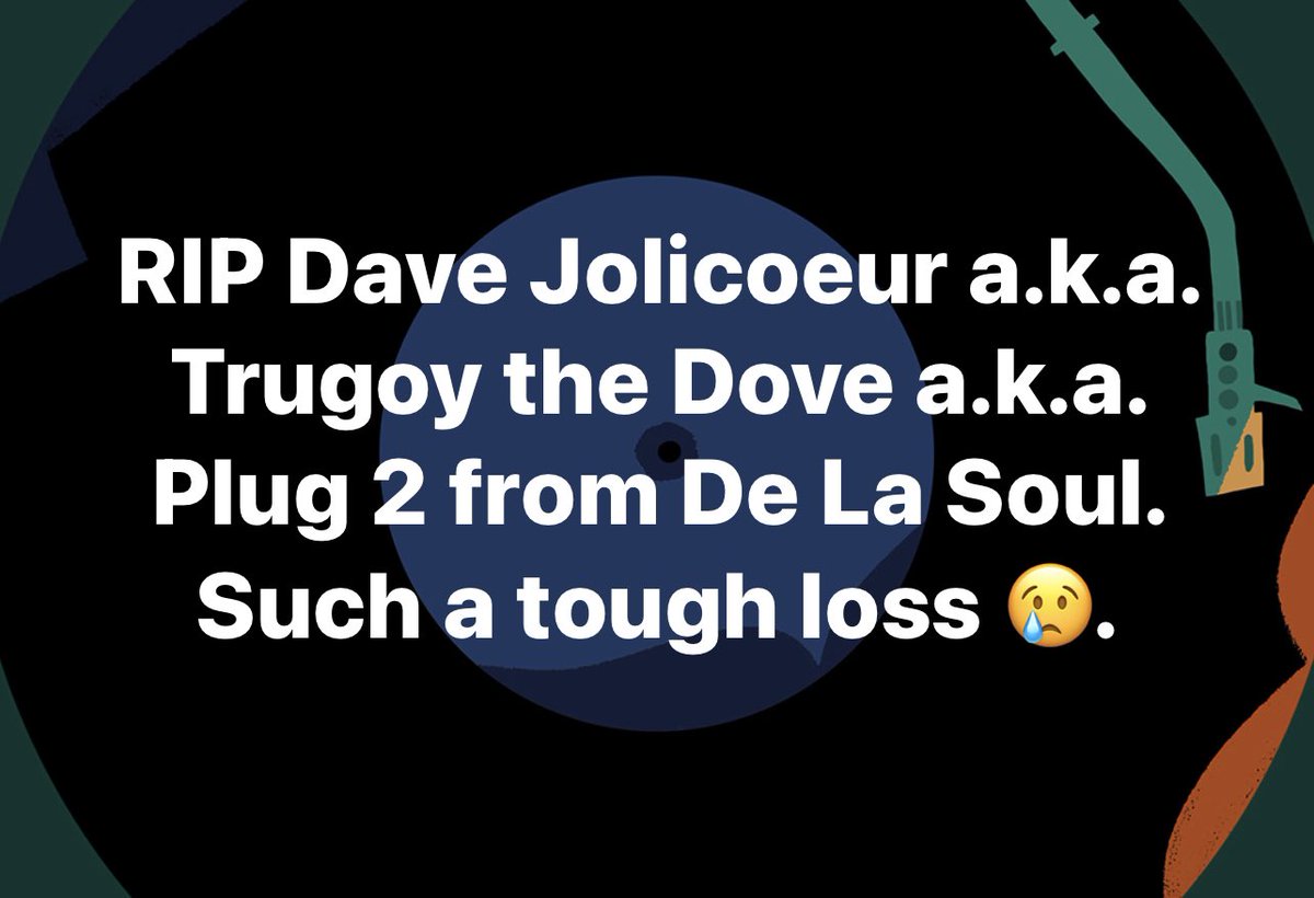 CourtneyFelts5's tweet image. RIP Trugoy the Dove 🙏🏾.

#delasoul #plugtwo #hiphop #memyselfandi #threefeethighandrising #buhloonemindstate #delasoulisdead