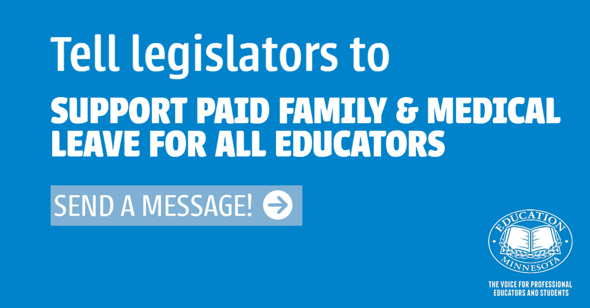 EducationMN's tweet photo. Educators shouldn't have to plan pregnancies or surgeries around school breaks. That's just not how life works.

Tell #mnleg to support paid leave for all! It literally takes a minute 👉  https://t.co/DdHj0XnlW4 #paidleavemn #paidleaveforall https://t.co/et5jk2RSmP