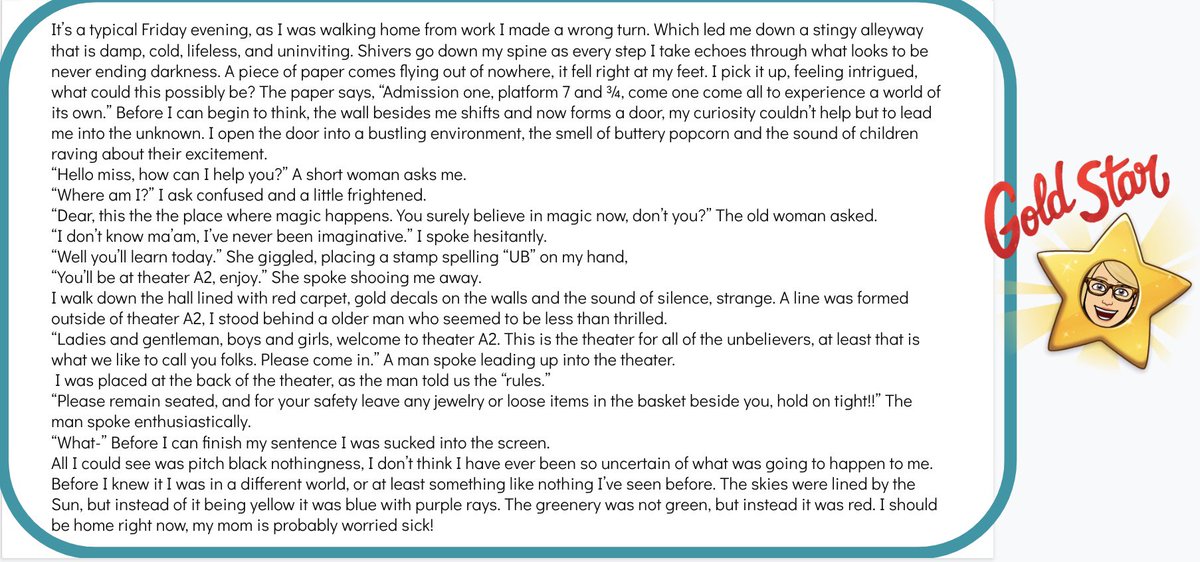 mrspennaela's tweet photo. 📝Students loved having creative writing choices for extra credit. We used @spencerideas video prompts. 🙌🌟
Here are some snippets 👇🏼

#lovingLCV
#onlinelearning
#studentwork https://t.co/gilAUhQVat