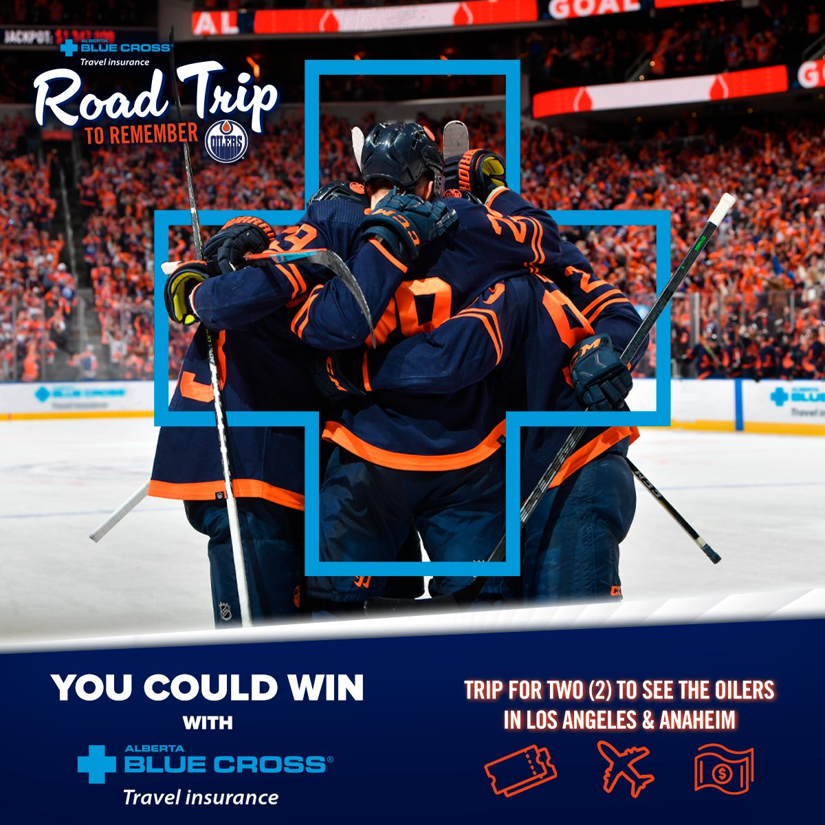 The #Oilers road trip is over but <a href="/ABBlueCross/">Alberta Blue Cross</a> Travel Insurance is looking to send you on a trip of your own!

Sweep away travel chaos with insurance from Alberta Blue Cross &amp; enter for your chance to win a trip for two to see the team in California!

EdmontonOilers.com/RoadTrip