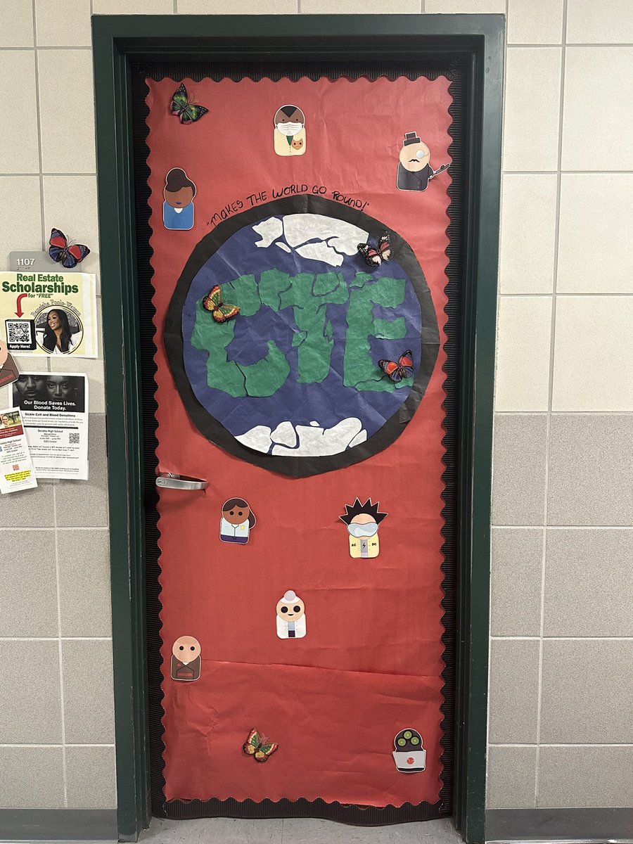 pugh_247's tweet photo. Here are a few more door decorations from @DeSotoISDCTE to celebrate CTE month. The winner will be announced tomorrow! #CTEMonth  #CTEFun https://t.co/I1fbuouFG5