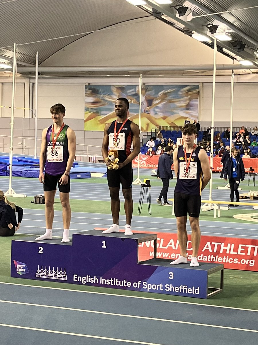 sarahjanet79's tweet photo. Super proud of Aron and his achievements at his 1st indoor UK u17 junior championships in Sheffield. A bronze medal in the 60m &amp; a new PB of 6.93 equalling the Welsh record which has been held by Tim Benjamin since 1998 and a silver medal in the 200m &amp; a new PB of 21.83 on day 2. https://t.co/ONN2wwkwyq