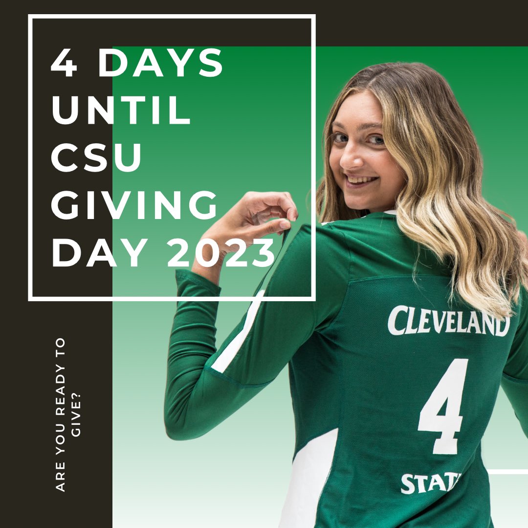 CSU_Vball's tweet photo. Giving Day is 4 days away!!! 
Please consider giving to csu volleyball! Every bit makes a difference. 💚🤍 https://t.co/yW2Si1Xp2w