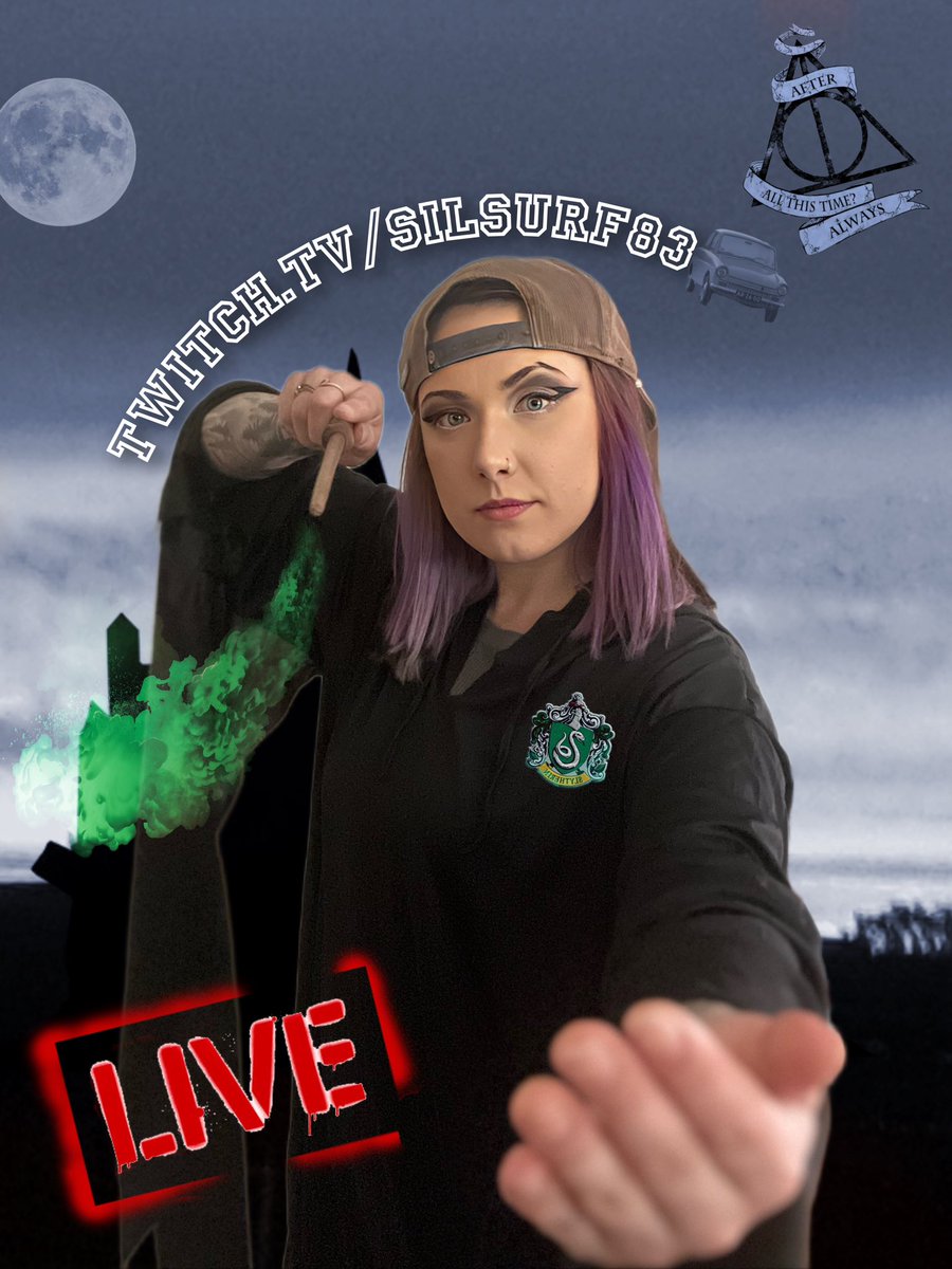 Silsurf83's tweet photo. 💁🏻‍♀️ SURFS LIVE ON A SUNDAY?!? 

 Sunday Funday is taking us to the wizarding world.

I have been sorted and most of you were surprised by the house I was placed

Not all Slytherins are bad..😎

Off to #Hogsmead! Care to join me for a butter beer? 🍻
 
❌https://t.co/ZqMUWhP050 https://t.co/JNA2VS6duZ